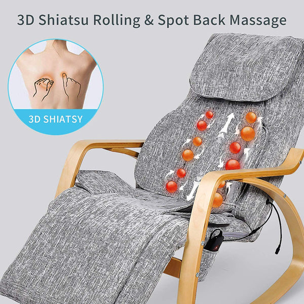 Furgle Massage Chair w/Air Compress 3D Shiatsu Massage, 8 Modes Full Body Massage Vibration Heat Rocking Recliner Kneading Tapping Rolling for Shoulder Neck Back Waist and Hips